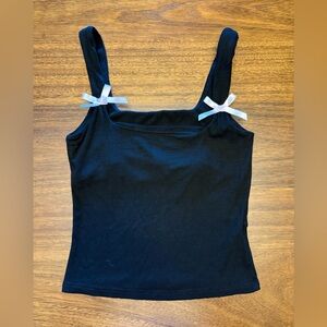 Black Edikted Top With Pink Bows Size S